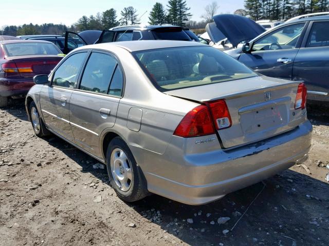 JHMES96614S004146 - 2004 HONDA CIVIC HYBR TAN photo 3