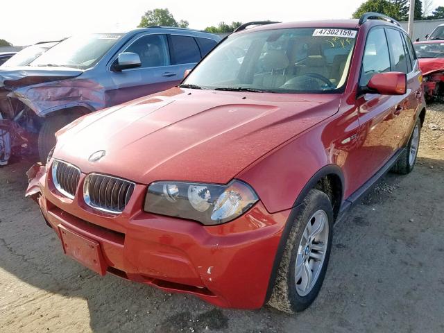 WBXPA93466WG86815 - 2006 BMW X3 3.0I RED photo 2