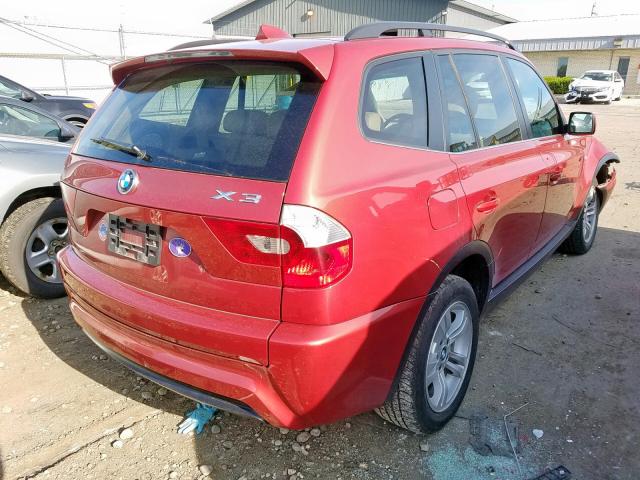 WBXPA93466WG86815 - 2006 BMW X3 3.0I RED photo 4