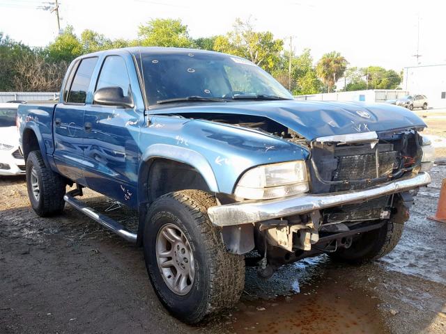 1D7HG48N03S219044 - 2003 DODGE DAKOTA QUA BLUE photo 1