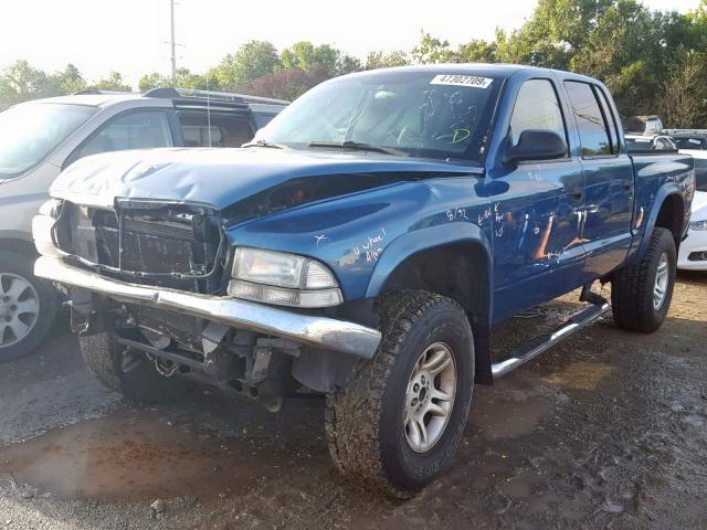 1D7HG48N03S219044 - 2003 DODGE DAKOTA QUA BLUE photo 2