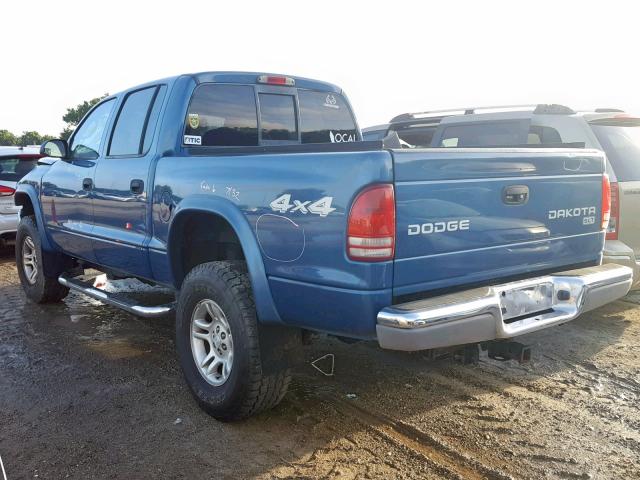 1D7HG48N03S219044 - 2003 DODGE DAKOTA QUA BLUE photo 3