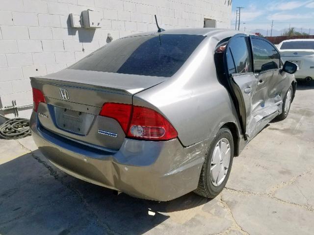 JHMFA36236S028114 - 2006 HONDA CIVIC HYBR GRAY photo 4