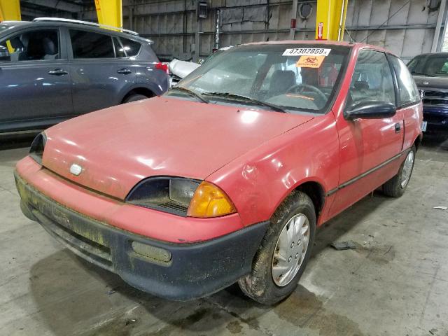 2C1MR2461R6789780 - 1994 GEO METRO RED photo 2