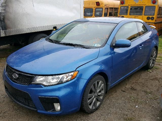 KNAFW6A33D5746128 - 2013 KIA FORTE SX BLUE photo 2