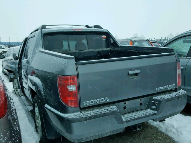 2HJYK16569H001924 - 2009 HONDA RIDGELINE GRAY photo 3