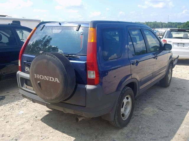 JHLRD68414C010842 - 2004 HONDA CR-V LX BLUE photo 4