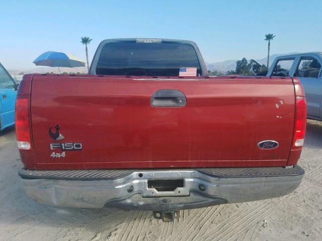 1FTZX17291NA69838 - 2001 FORD F150 RED photo 9