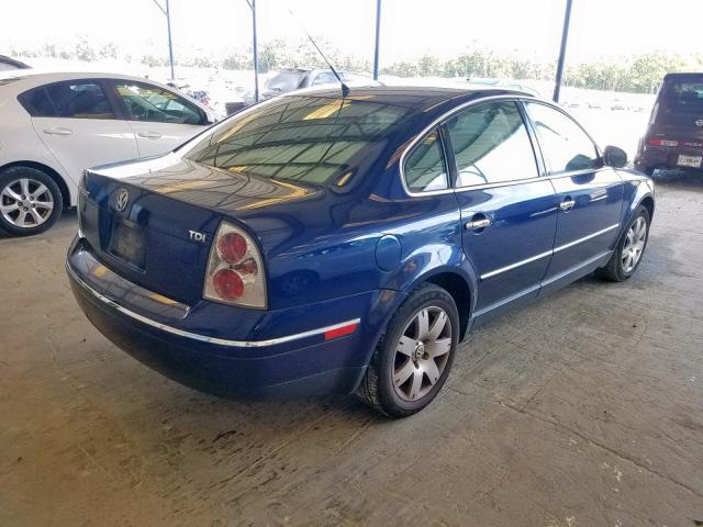 WVWPE63B04E299983 - 2004 VOLKSWAGEN PASSAT GLS BLUE photo 4