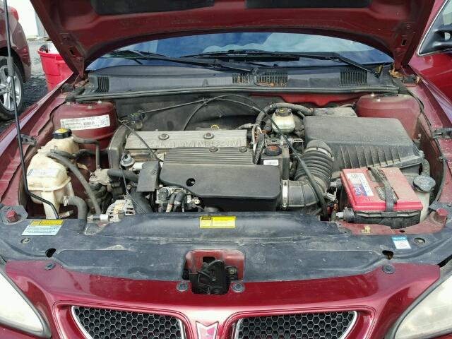 1G2NE52T21M546759 - 2001 PONTIAC GRAND AM S BURGUNDY photo 7