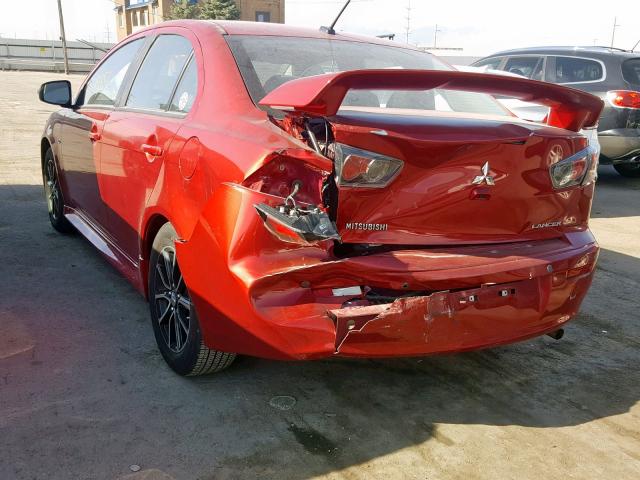 JA32U2FU0HU004068 - 2017 MITSUBISHI LANCER ES RED photo 3