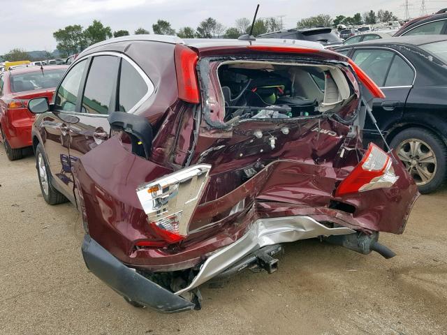 2HKRM4H70FH628558 - 2015 HONDA CR-V EXL MAROON photo 3