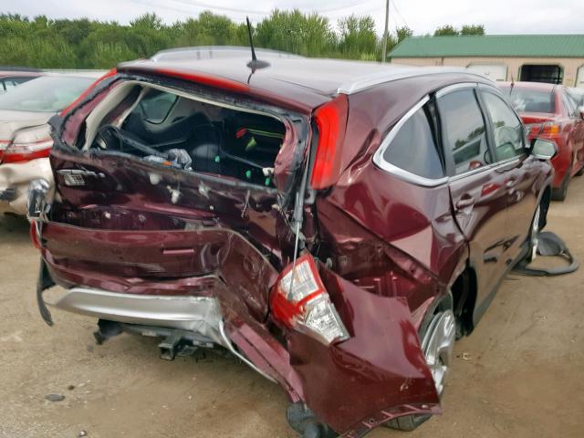 2HKRM4H70FH628558 - 2015 HONDA CR-V EXL MAROON photo 4