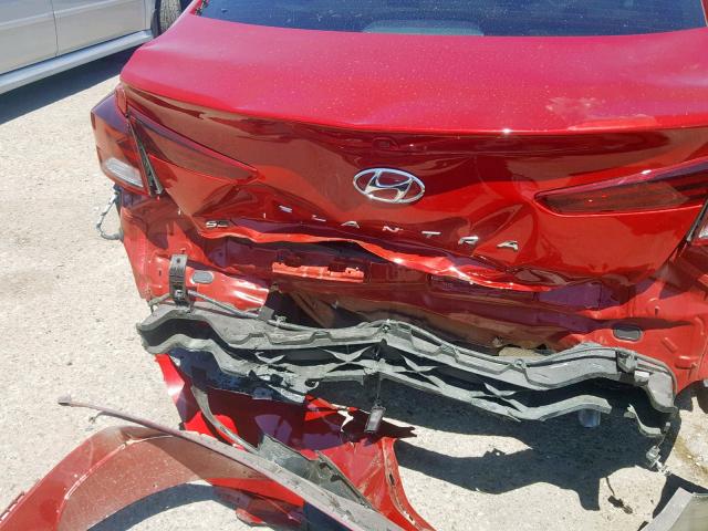 KMHD74LF3KU843833 - 2019 HYUNDAI ELANTRA SE RED photo 9