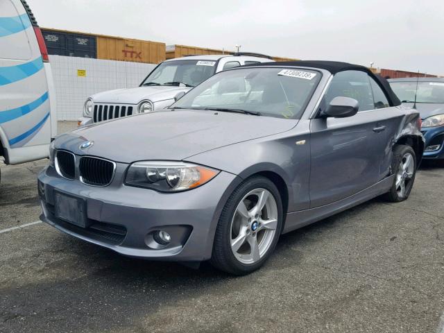 WBAUN1C57CVH84121 - 2012 BMW 128 I GRAY photo 2