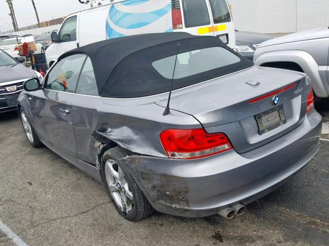 WBAUN1C57CVH84121 - 2012 BMW 128 I GRAY photo 3