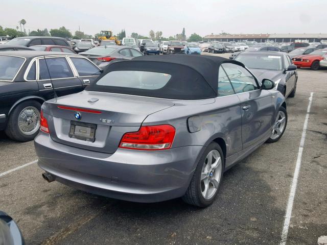 WBAUN1C57CVH84121 - 2012 BMW 128 I GRAY photo 4