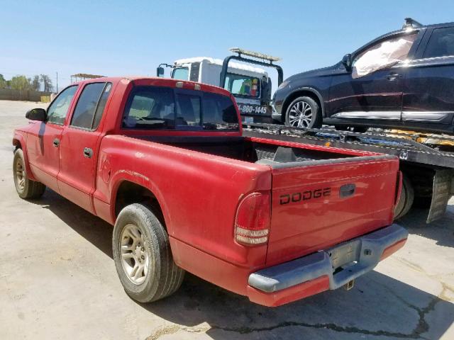 1B7HL38N82S617827 - 2002 DODGE DAKOTA QUA RED photo 3