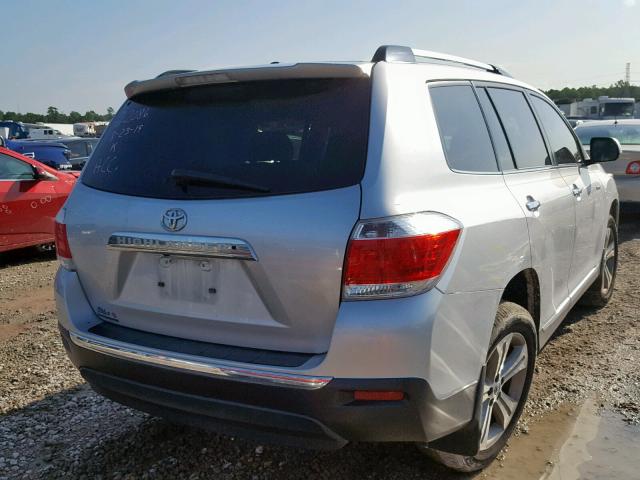 5TDYK3EH7CS052076 - 2012 TOYOTA HIGHLANDER SILVER photo 4