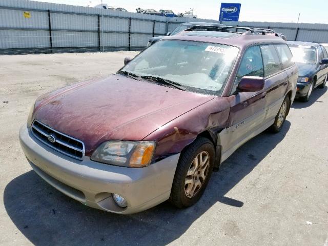 4S3BH6869Y7608552 - 2000 SUBARU LEGACY OUT BURGUNDY photo 2