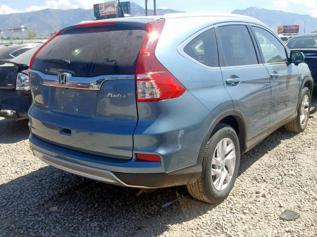 2HKRM4H79FH704018 - 2015 HONDA CR-V EXL BLUE photo 4