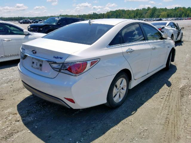 KMHEC4A45DA076007 - 2013 HYUNDAI SONATA HYB WHITE photo 4