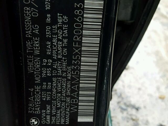 WBAAM5335XFR00683 - 1999 BMW 328 I AUTO GREEN photo 10