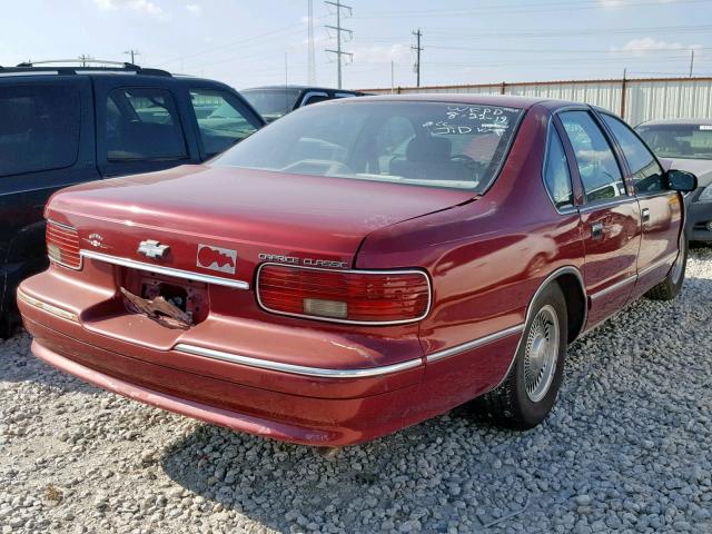 1G1BL52W9TR154925 - 1996 CHEVROLET CAPRICE CL BURGUNDY photo 4