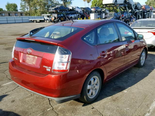 JTDKB20U440039990 - 2004 TOYOTA PRIUS BURGUNDY photo 4