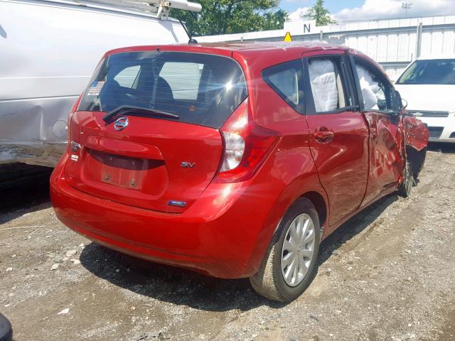 3N1CE2CP6FL439589 - 2015 NISSAN VERSA NOTE RED photo 4