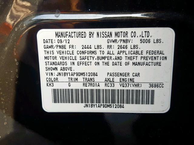 JN1BY1AP9DM512084 - 2013 INFINITI M37 SILVER photo 10