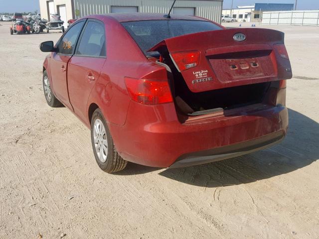 KNAFU4A2XA5862634 - 2010 KIA FORTE EX RED photo 3