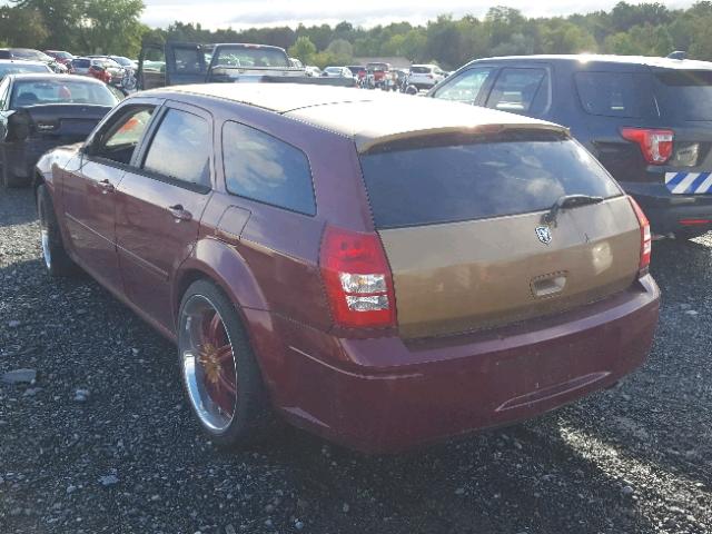 2D4FV48TX5H621964 - 2005 DODGE MAGNUM SE MAROON photo 3