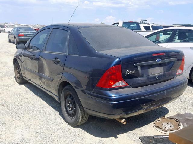 1FAFP33P42W358773 - 2002 FORD FOCUS LX BLUE photo 3