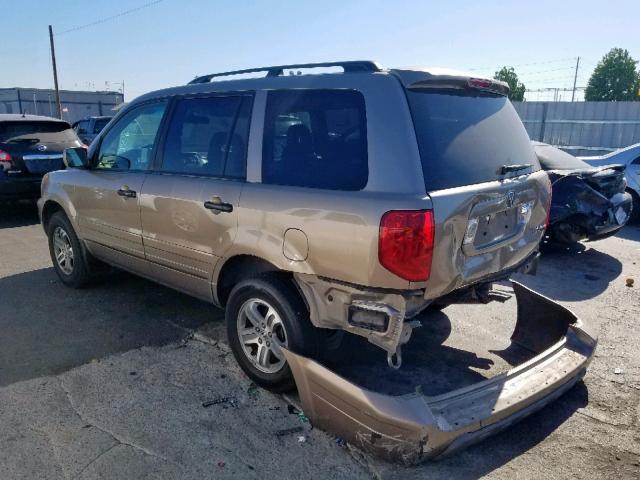 2HKYF18554H563268 - 2004 HONDA PILOT EXL TAN photo 3