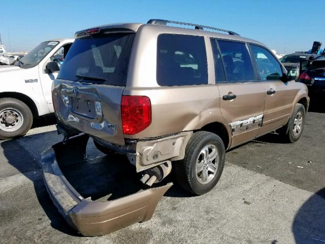 2HKYF18554H563268 - 2004 HONDA PILOT EXL TAN photo 4