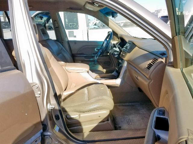 2HKYF18554H563268 - 2004 HONDA PILOT EXL TAN photo 5