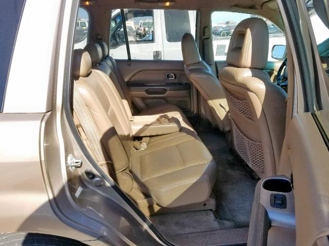 2HKYF18554H563268 - 2004 HONDA PILOT EXL TAN photo 6