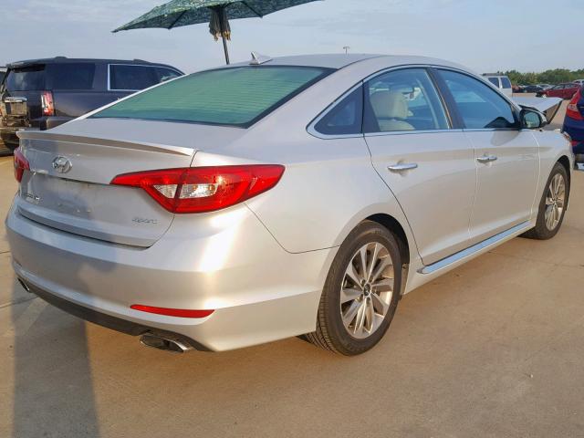 5NPE34AF7GH412520 - 2016 HYUNDAI SONATA SPO SILVER photo 4