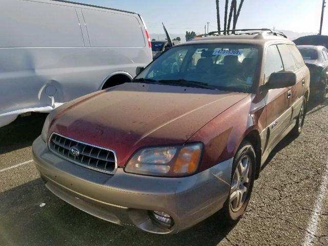 4S3BH675746601947 - 2004 SUBARU LEGACY OUT BURGUNDY photo 2