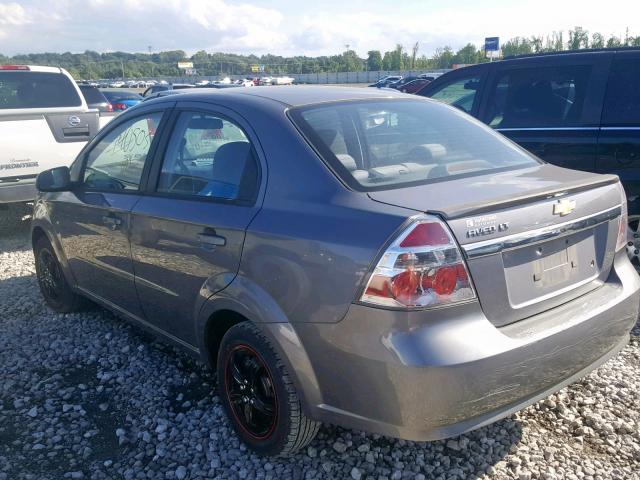 KL1TD5DE6AB086321 - 2010 CHEVROLET AVEO LS GRAY photo 3