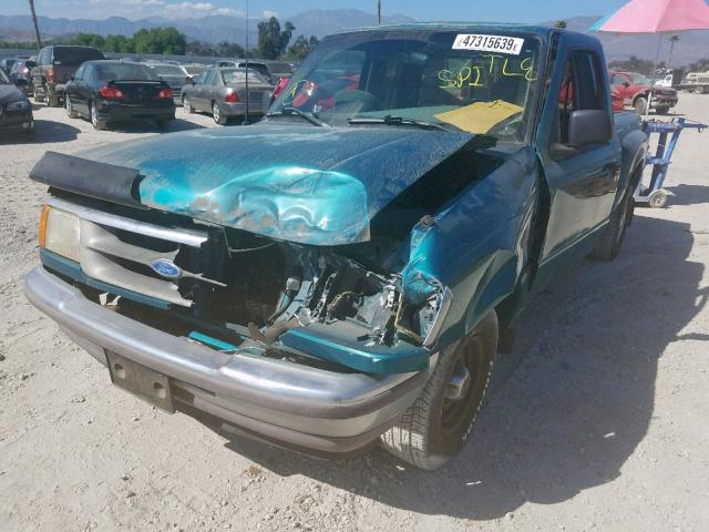 1FTCR14U3TPB41646 - 1996 FORD RANGER SUP GREEN photo 2