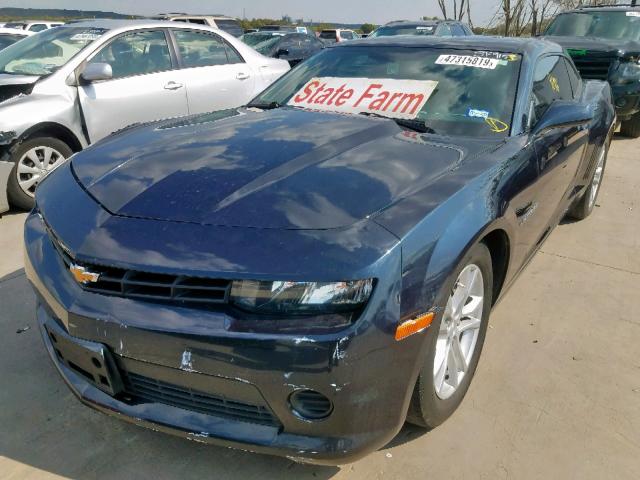 2G1FA1E33E9186557 - 2014 CHEVROLET CAMARO LS BLUE photo 2