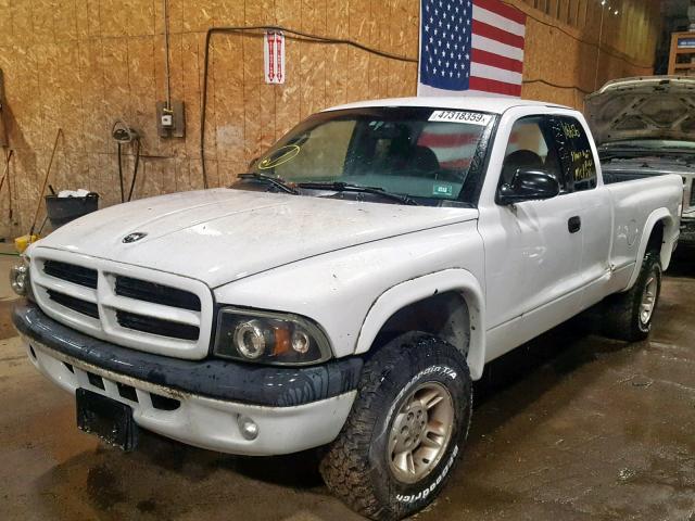 1B7GG22X2XS279367 - 1999 DODGE DAKOTA WHITE photo 2