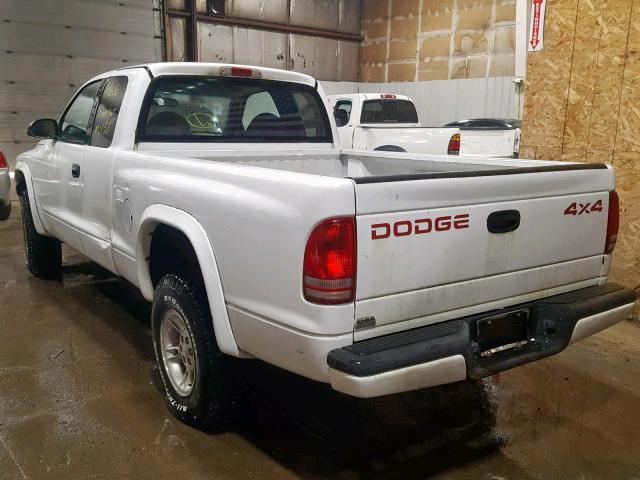 1B7GG22X2XS279367 - 1999 DODGE DAKOTA WHITE photo 3