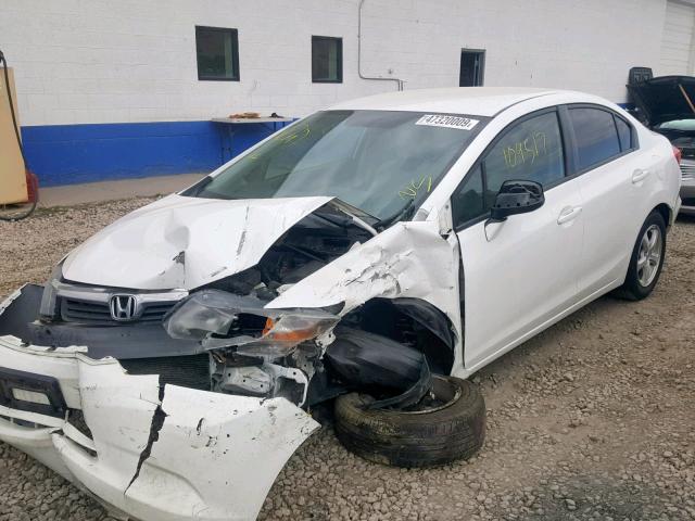 19XFB5F59CE001521 - 2012 HONDA CIVIC NATU WHITE photo 2