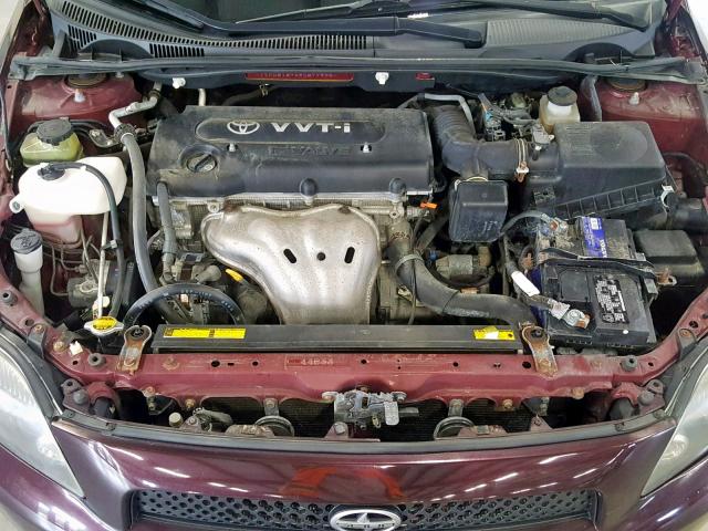 JTKDE167490277995 - 2009 TOYOTA SCION TC BURGUNDY photo 7