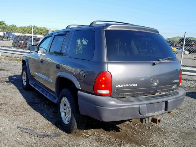 1D4HS38N23F568169 - 2003 DODGE DURANGO SP GRAY photo 3