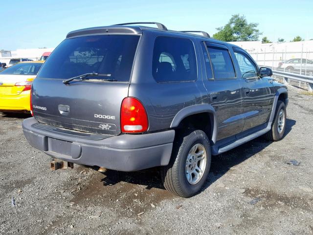 1D4HS38N23F568169 - 2003 DODGE DURANGO SP GRAY photo 4