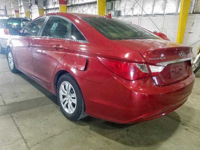 5NPEB4AC5CH367564 - 2012 HYUNDAI SONATA GLS RED photo 3